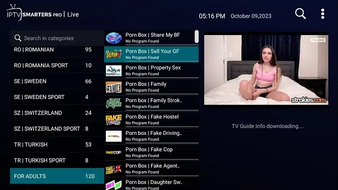 Dream 4K IPTV adult IPTV 18+ channel category